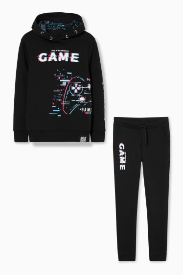 Children - Set - hoodie and joggers - augmented reality motif - black