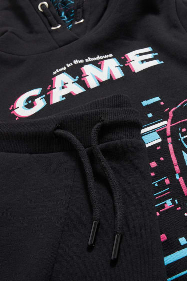 Children - Set - hoodie and joggers - augmented reality motif - black