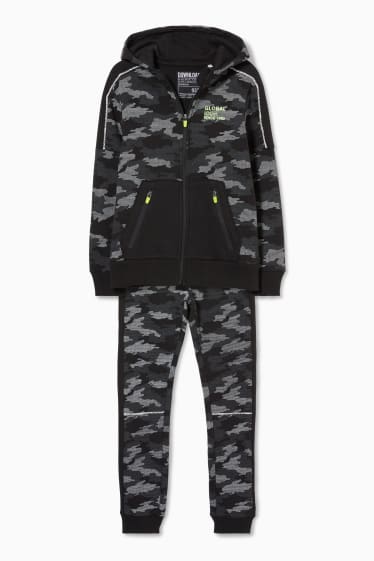 Enfants - Ensemble - sweat zippé à capuche et pantalon de jogging - 2 pièces - camouflage