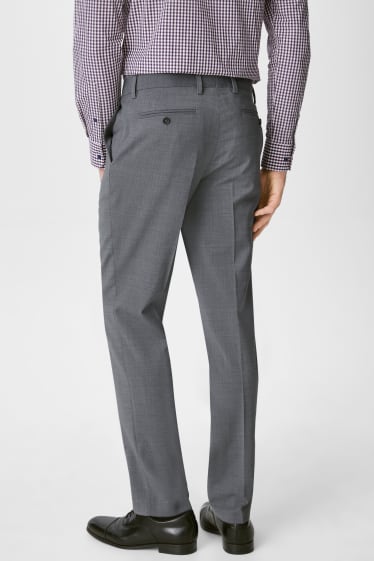 Men - Mix-and-match suit trousers - regular fit - flex - wool blend - LYCRA® - gray-melange