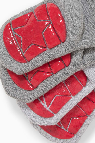 Bebés - Pack de 2 - calcetines navideños antideslizantes para bebé - gris
