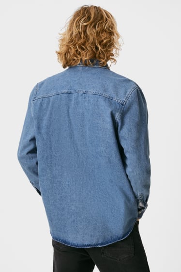 Men - CLOCKHOUSE - denim shirt - Kent collar - blue denim