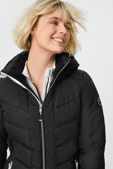Women - Ski jacket with hood - black