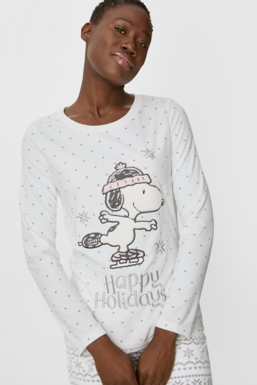Damen - Pyjama - Snoopy - weiß