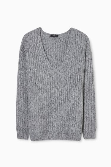 Damen - Pullover - grau-melange