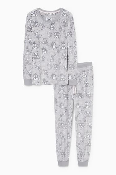 Damen - Pyjama - Disney - hellgrau-melange