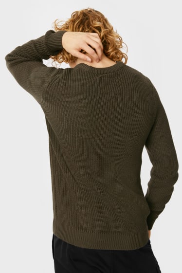 Pánské - Svetr - tmavozelená