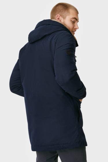 Men - Technical parka with hood - dark blue