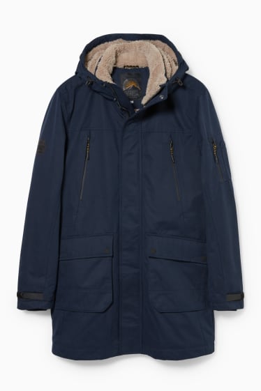 Men - Technical parka with hood - dark blue