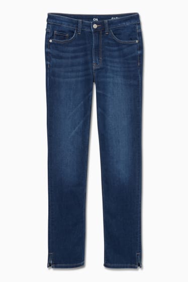 Dames - Slim jeans - mid waist - jog denim - jeansblauw