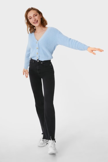 Mujer - CLOCKHOUSE - flare jeans - high waist - vaqueros - gris
