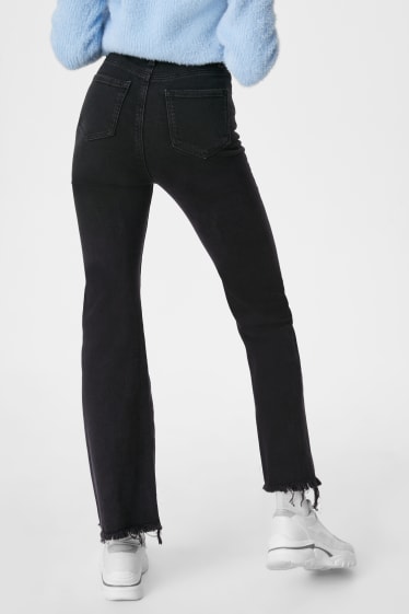 Dames - CLOCKHOUSE - flare jeans - high waist - jeansgrijs