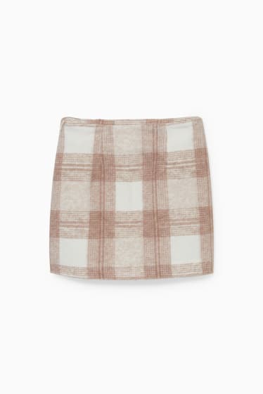 Teens & young adults - Mini skirt - check - beige
