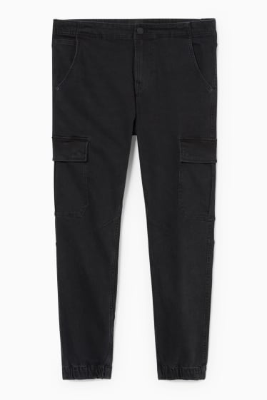 Heren - Tapered jeans - cargojeans - zwart