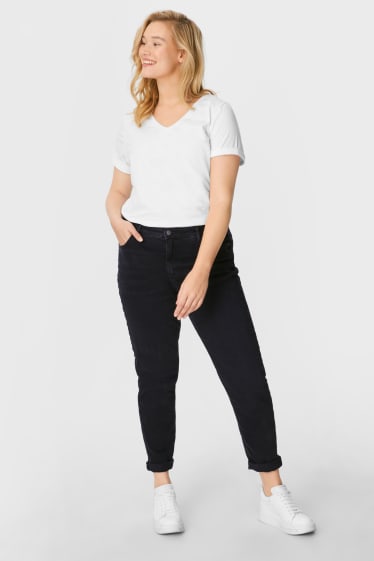 Dames - Tapered jeans - zwart