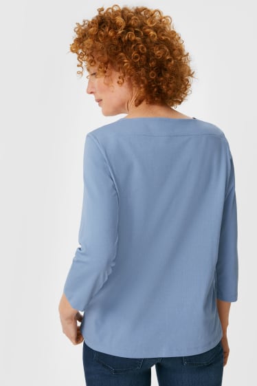 Femei - Tricou cu mânecă lungă - albastru