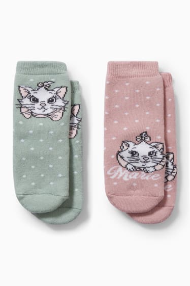 Babies - Multipack of 2 - Aristocats - baby non-slip socks - green / rose