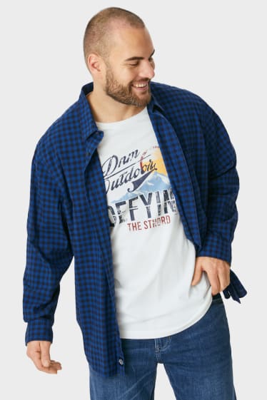 Heren - Overhemd en T-shirt - regular fit - kent - donkerblauw