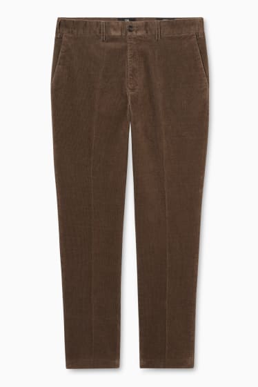 Men - Corduroy trousers - regular fit - brown