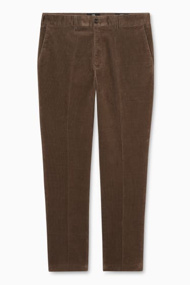 Hommes - Pantalon en velours côtelé - regular fit - marron