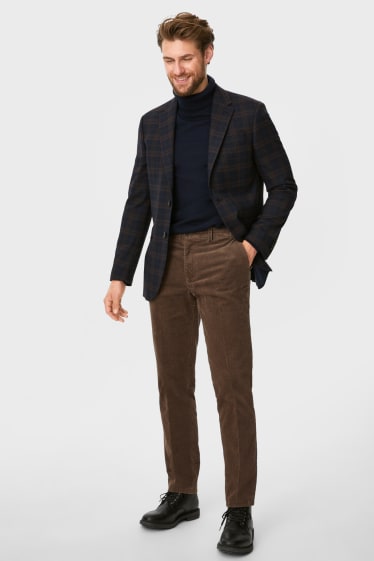 Men - Corduroy trousers - regular fit - brown