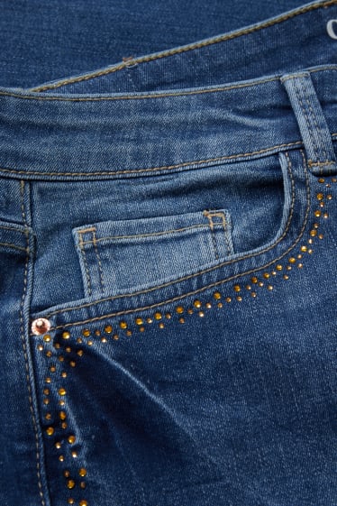 Damen - Slim Jeans - Glanz-Effekt - helljeansblau