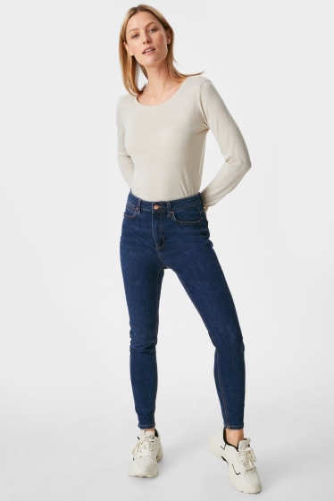 Femmes - Skinny jean - super high waist - jean bleu