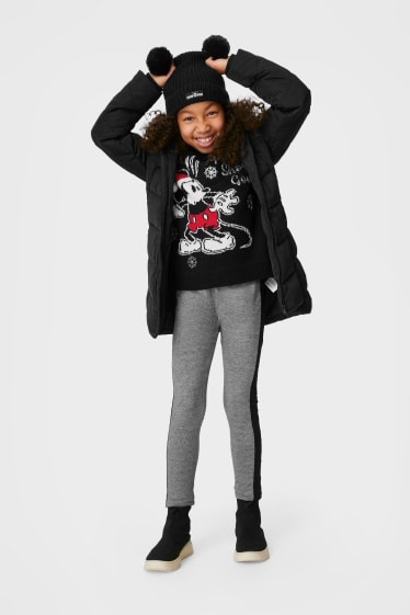 Niños - Mickey Mouse - set - jersey y gorro navideños - negro