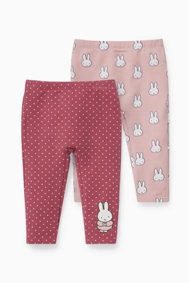 Bébés - Lot de 2 - Miffy - leggings chauds pour bébé - rose pâle / rouge