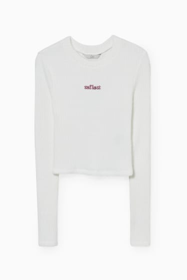Damen - Langarmshirt - weiss