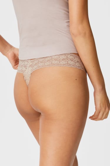 Women - Multipack of 3 - thong - beige