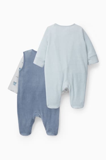 Babys - Set - Baby-Strampler, -Body und -Schlafanzug - 3 teilig - blau