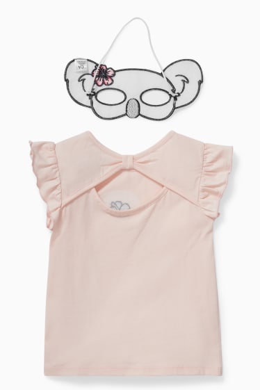 Enfants filles - Ensemble - T-shirt et masque koala - 2 pièces - rose