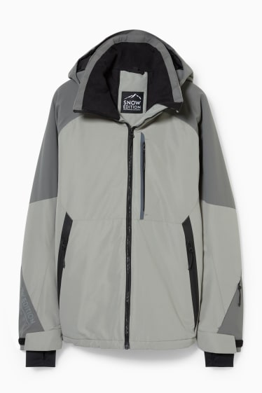 Men - Ski jacket with hood - gray