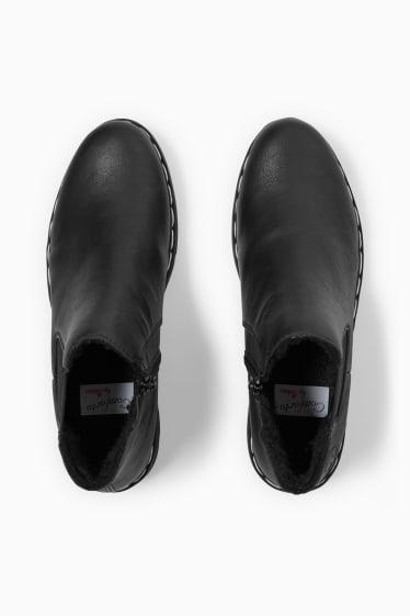 Dámské - Comforto by Rieker - boty ve stylu Chelsea - s výplní - imitace kůže - černá