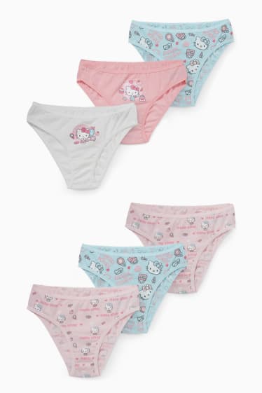 Kinder Mädchen - Multipack 6er - Hello Kitty - Slip - weiss / rosa