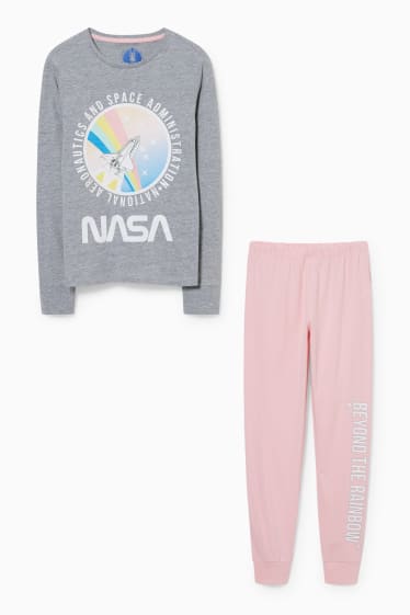 Kinder - NASA - Pyjama - 2 teilig - grau-melange