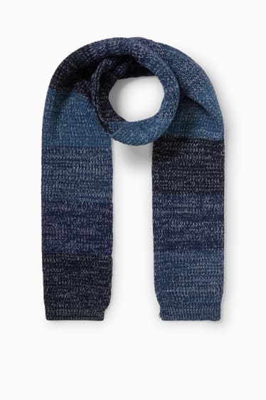 Men - Knitted scarf - dark blue