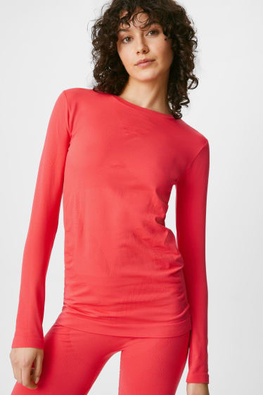 Mujer - Camiseta interior térmica - sin costuras - rojo
