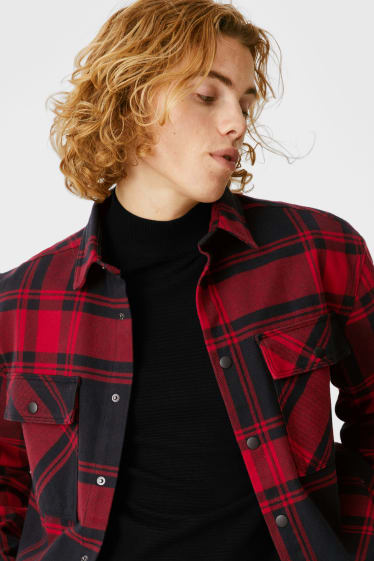 Uomo - CLOCKHOUSE - giacca a camicia - quadretti - rosso scuro
