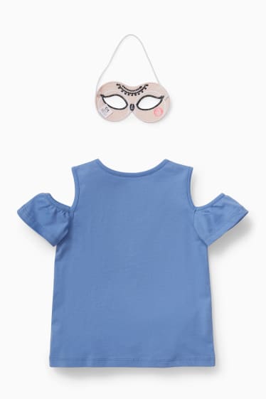 Enfants filles - Ensemble - T-shirt et masque perroquet - 2 pièces - bleu