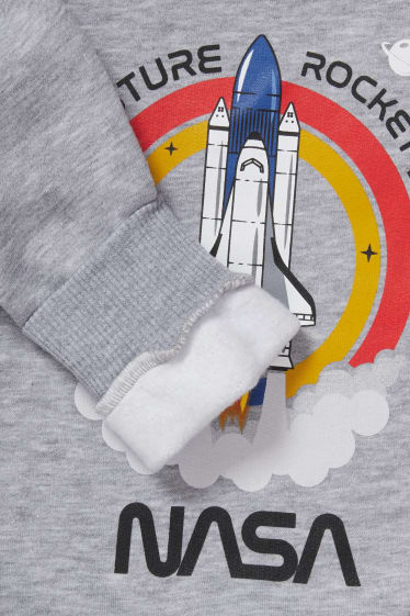 Kinder - NASA - Sweatshirt - Augmented-Reality-Motiv - hellgrau-melange