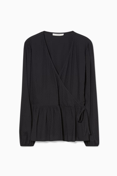 Teens & young adults - CLOCKHOUSE - wrap blouse - black