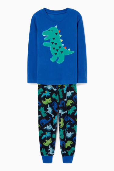 Children - Dinosaur - fleece pyjamas - 2 piece - blue