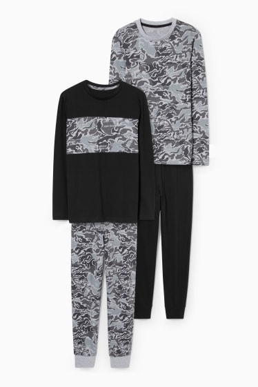 Children - Multipack of 2 - pyjamas - 4 piece - black / gray