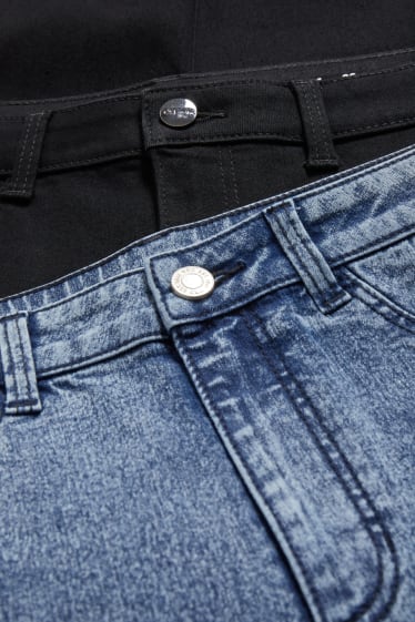 Kobiety - Wielopak, 2 pary - jegging jeans - wysoki stan - dżins-niebieskoszary
