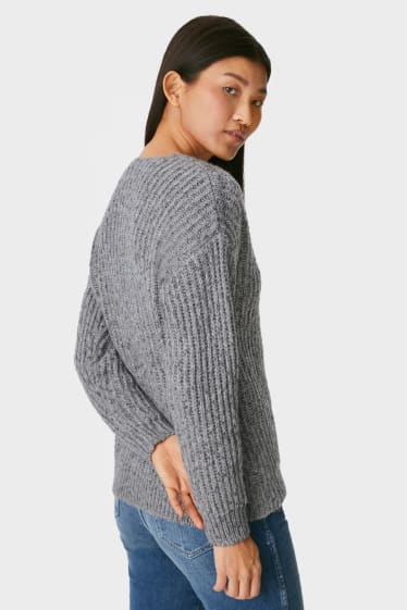 Damen - Pullover - grau-melange