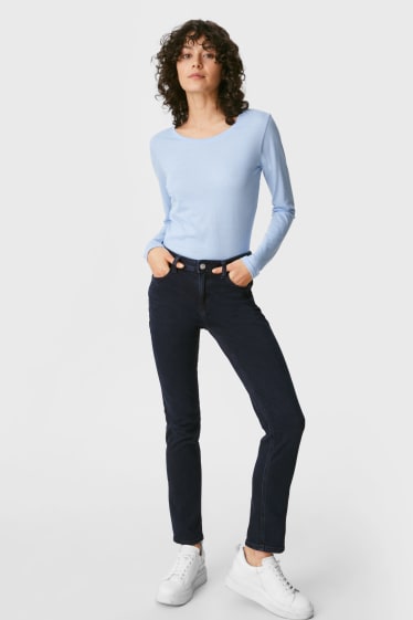 Kobiety - Slim jeans - dżins-ciemnoniebieski