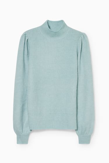 Damen - Pullover - Glanz-Effekt - mintgrün