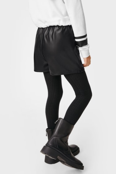 Niños - Shorts - polipiel - negro